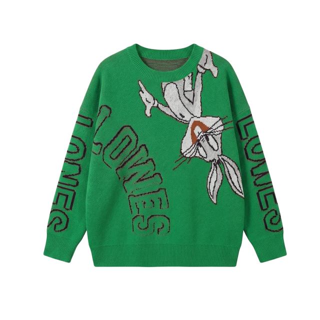 JIANCHI Cartoon Letter Jacquard Knit Sweater for Women Winter Warm Casual Wear Custom Logo OEM ODM Manufacturer LK22010
