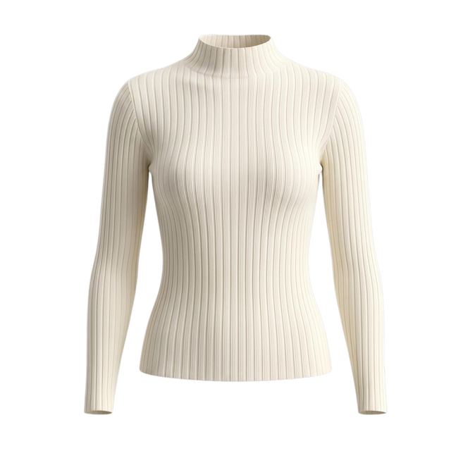 JIANCHI Slim Fit Ribbed Mock Neck Sweater Ladies New Design Knitwear Custom Size Logo Service Direct Factory LK22045
