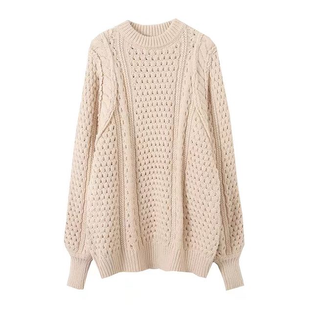 JIANCHI Cable Knit Patch Pocket Sweater for Women Winter Warm Casual Wear Custom Logo OEM ODM Manufacturer LK22046
