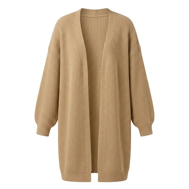JIANCHI Ribbed Open Front Long Knit Cardigan Ladies New Design Knitwear Custom Size Logo Service Direct Factory LK22054