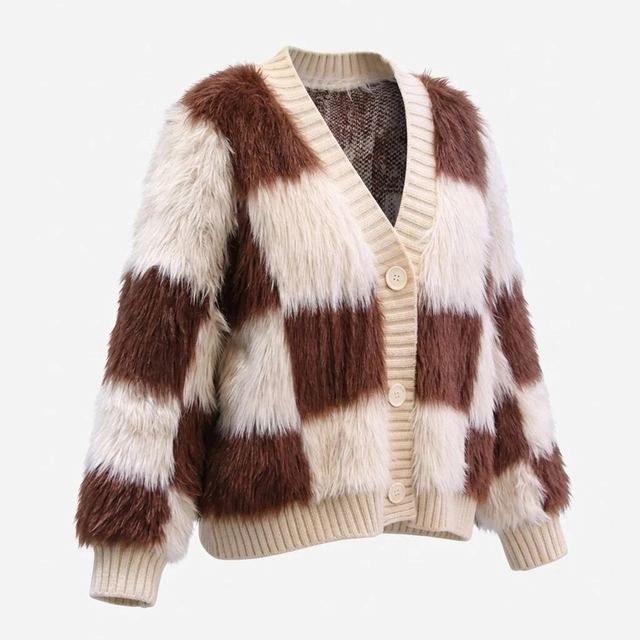 JIANCHI Cream Black Contrast Ribbed Collar Toggle Button Wool Coat Women Fashion Loose Fit Private Label Custom Color Small MOQ Factory LK23052